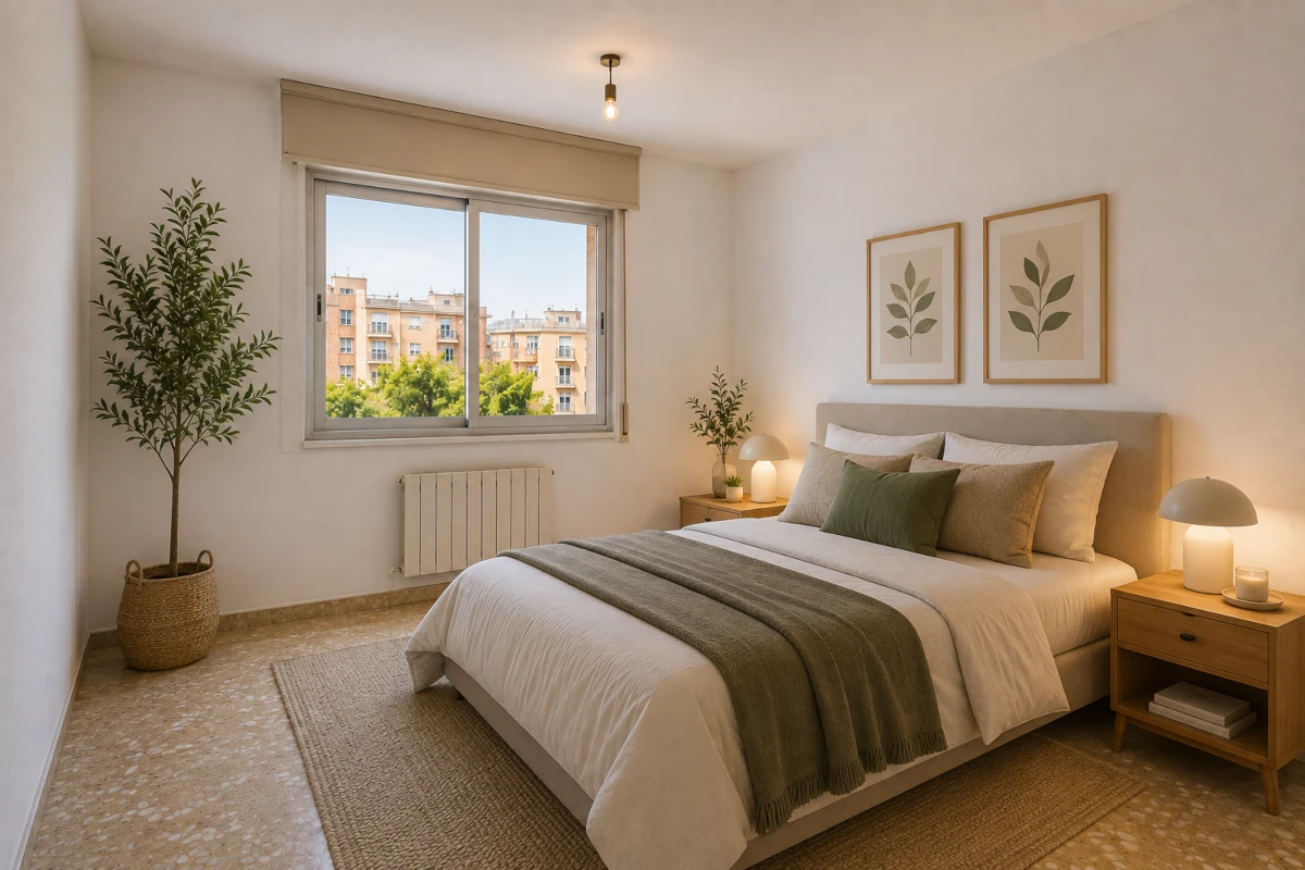 Habitación vacía antes de aplicar home staging virtual