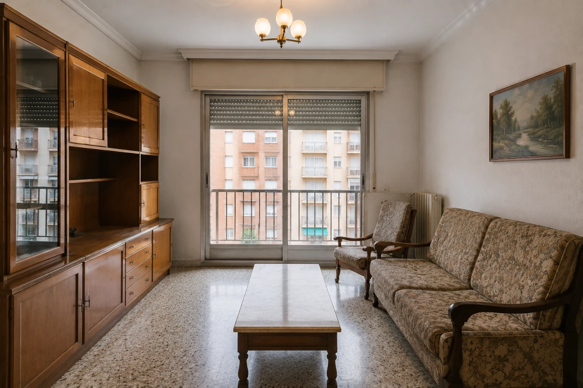 Fotograma de vídeo inmobiliario después de eliminar elementos