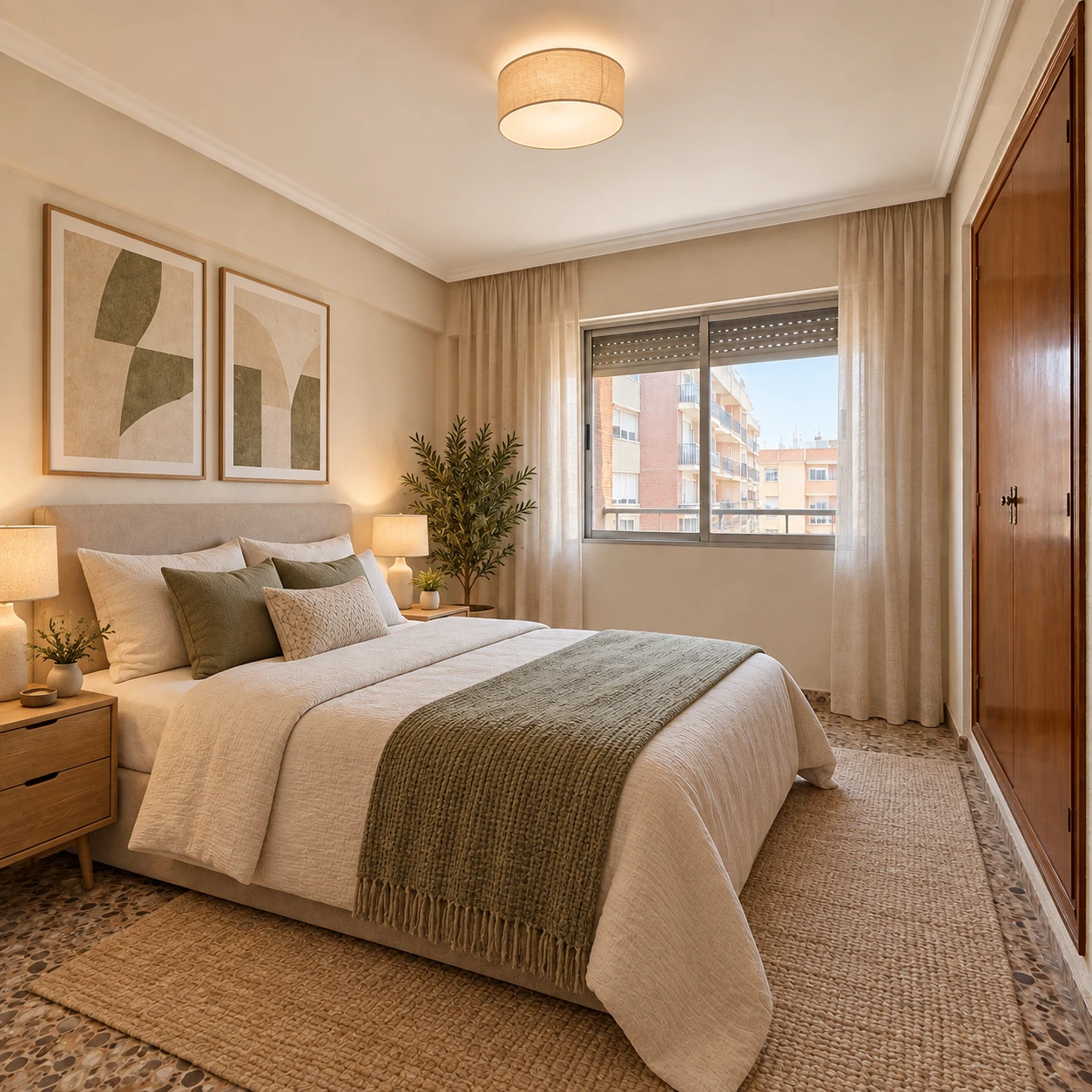 Dormitorio vacío antes del home staging virtual